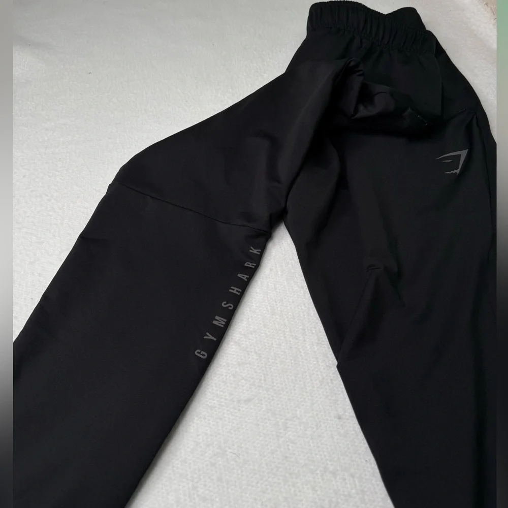 Gymshark Women's Black Taped Leg Adjustable Drawstrings Sweatpants Joggers Sz‎ M
